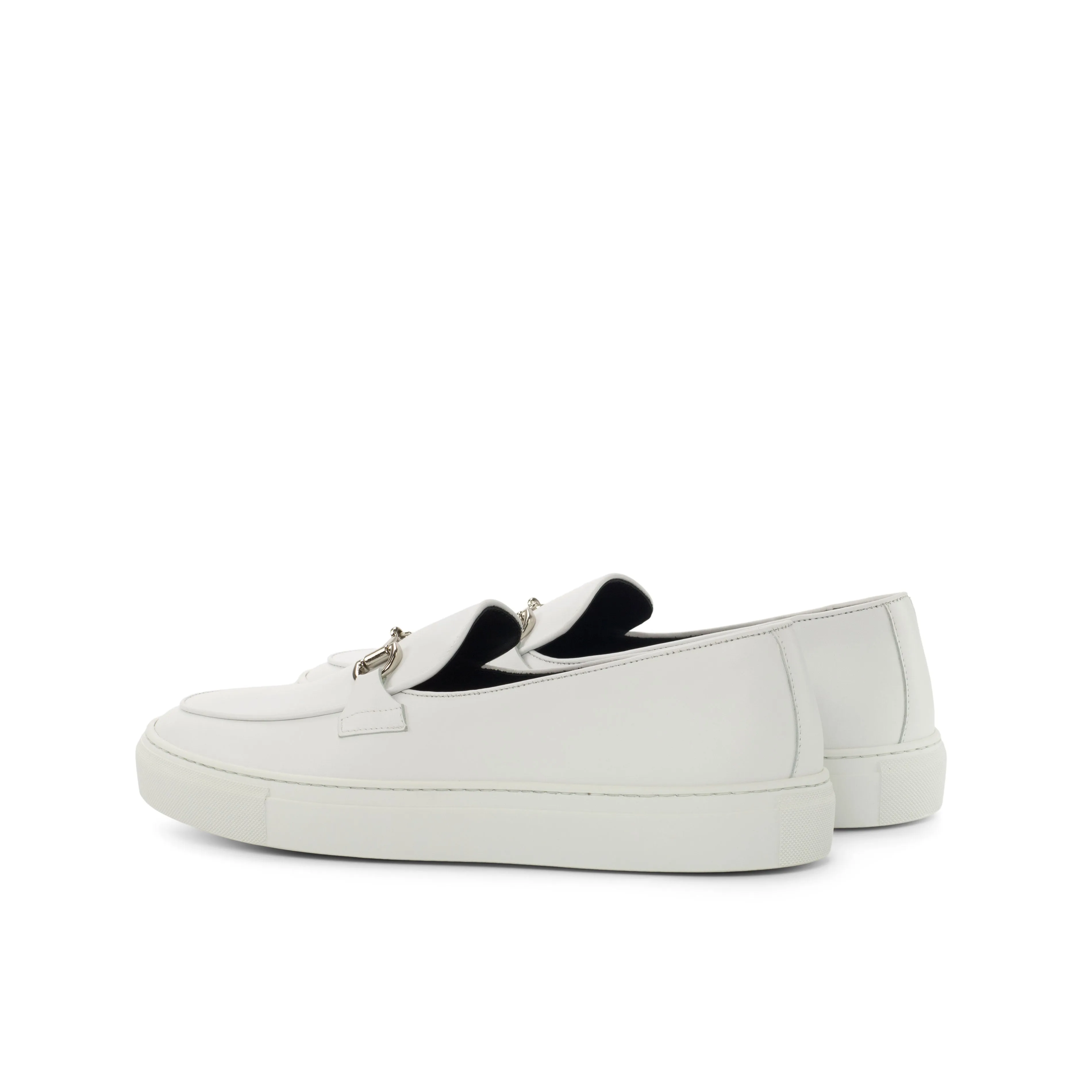 DapperFam King in White Men's Italian Leather Belgian Sneaker