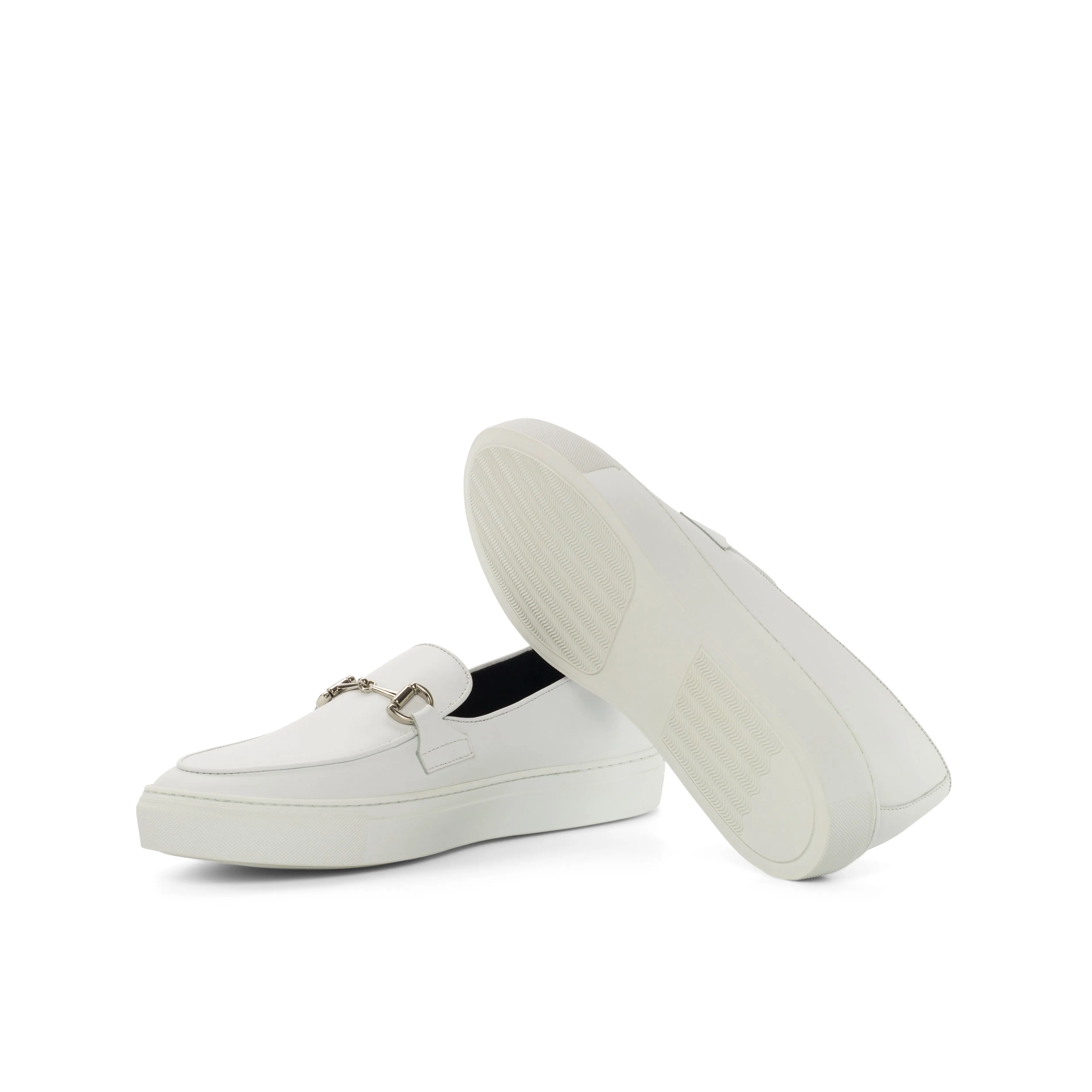 DapperFam King in White Men's Italian Leather Belgian Sneaker