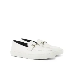 DapperFam King in White Men's Italian Leather Belgian Sneaker