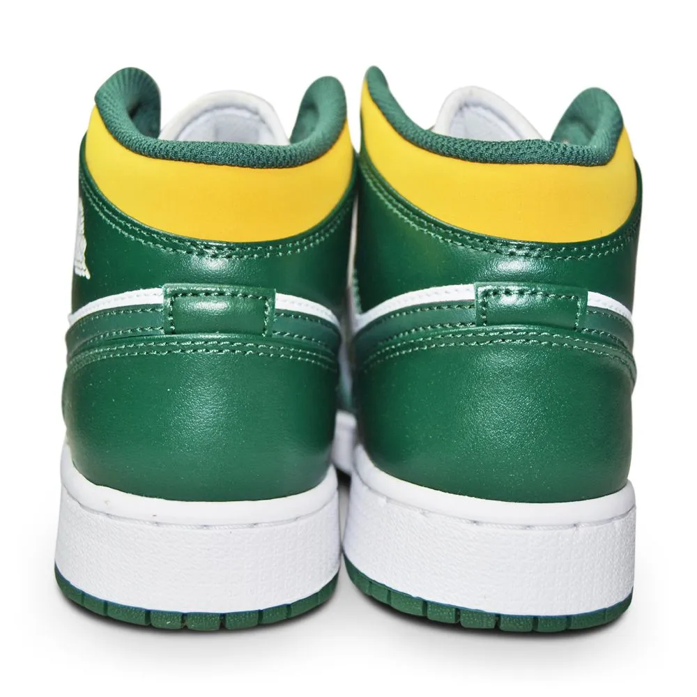 Juniors Nike Air Jordan 1 Mid - 554725 371 - Nobel Green Pollen White