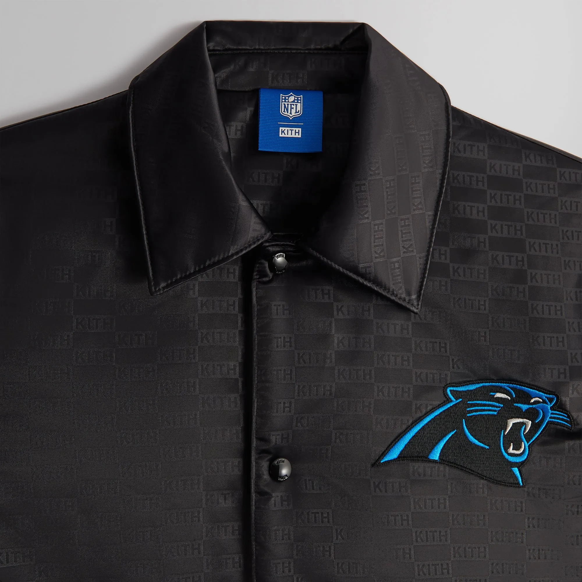 Kith for the NFL: Panthers Satin Bomber Jacket - Black