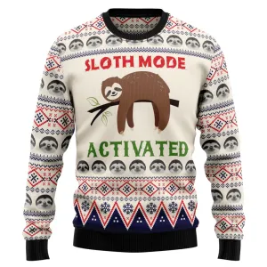 Sloth Mode Activated Ugly Christmas Sweater, Christmas Gift Sweatshirt, Unisex Sweater Gift, Ugly Sweater, Christmas Sweater